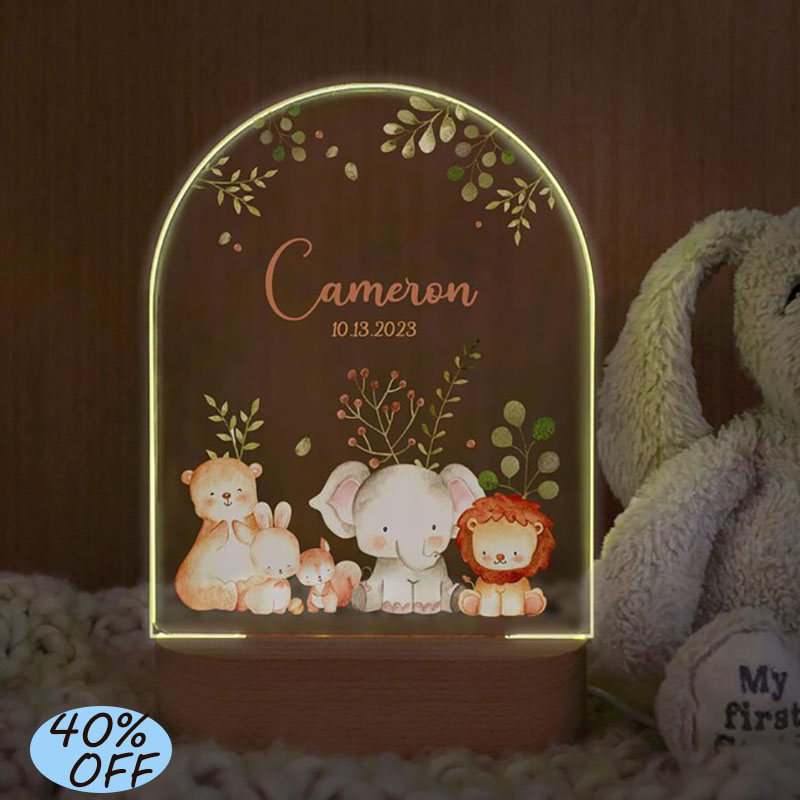 Baby Nursery Boy - Luz nocturna de bebé con nombre