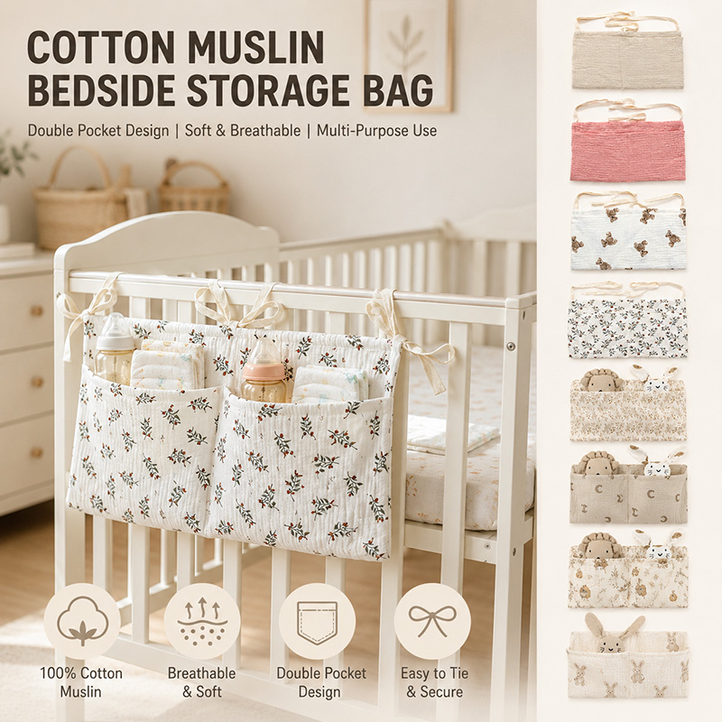 Baby Nursery Organization Ideas - Organizador de Cuna de Muselina para