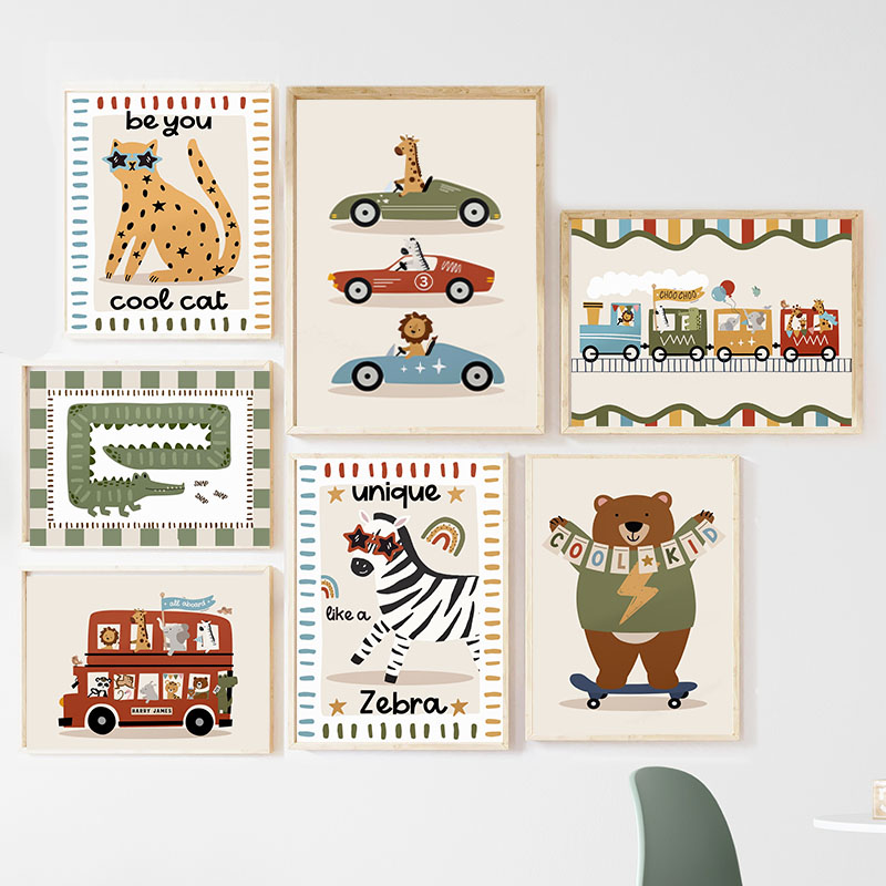 Baby Nursery Paintings - Cuadro de Lienzo con Dibujos Animados