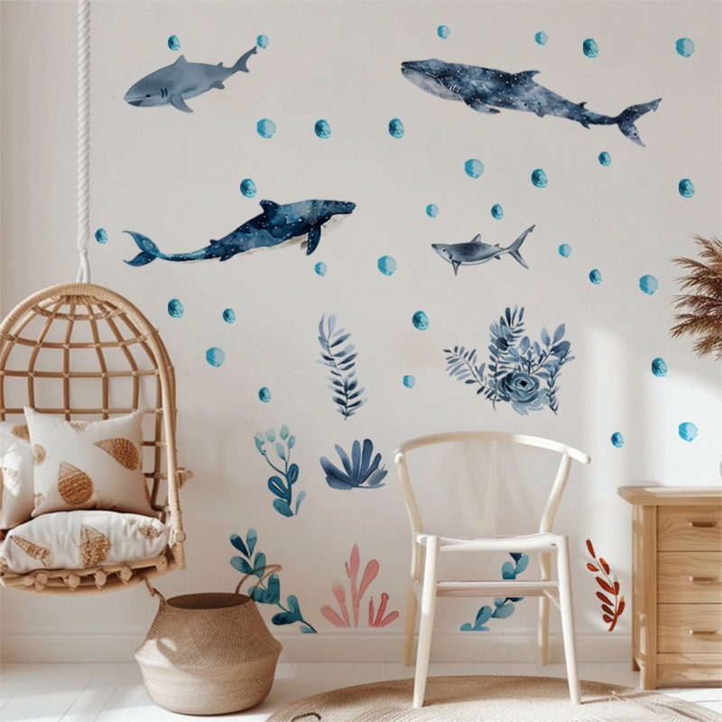 Baby Nursery Ocean - Pegatinas de pared de animales subacuáticos,
