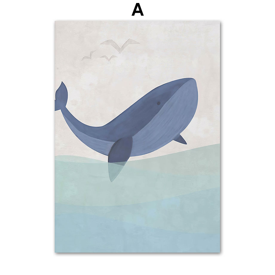 Baby Nursery Ocean - Cuadro de lienzo de arte de