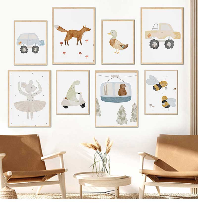Baby Nursery Paintings - Pósteres y cuadros de dibujos animados