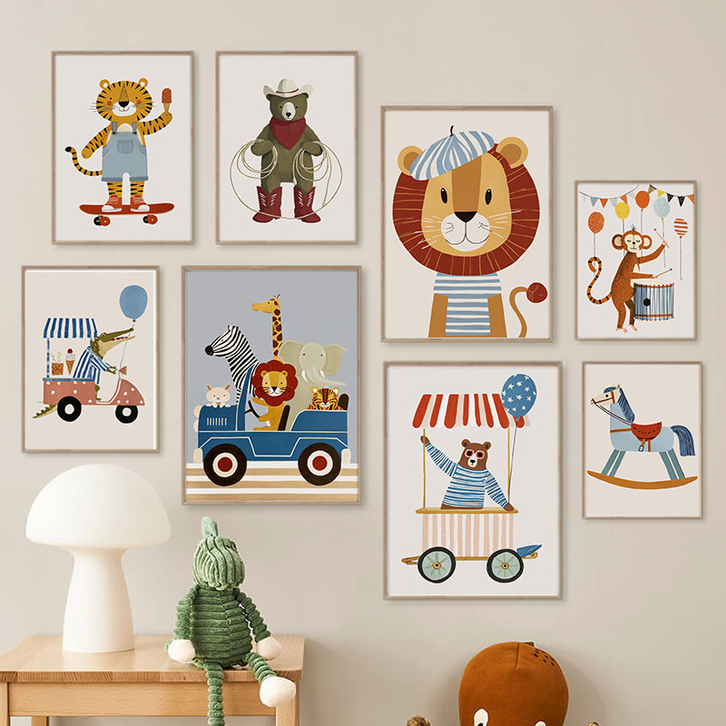Baby Nursery Ideas - Divertidos Cuadros de Dibujos Animados de