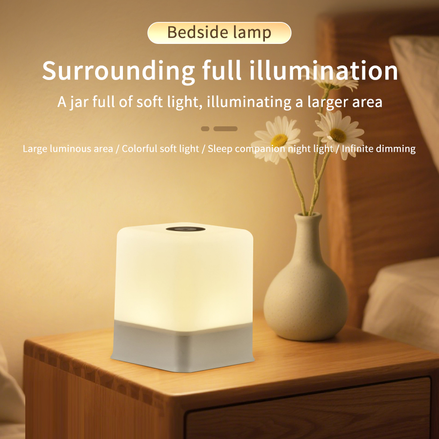 Baby Nursery Table Lamp - Lámpara Nocturna Táctil LED Recargable, Lámpara