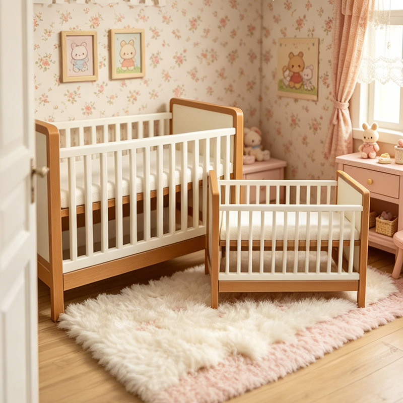 Baby Nursery Layout - Mini cuna de plástico para bebé,