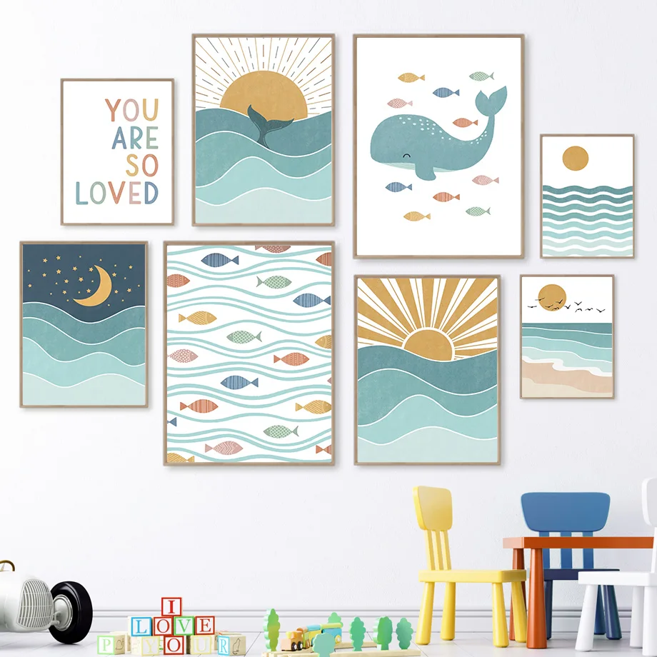 Baby Nursery Ocean - 1 pieza de arte de pared