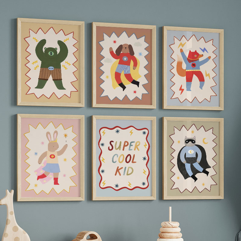 Baby Nursery Ideas - Divertidos dibujos animados, arte de pared