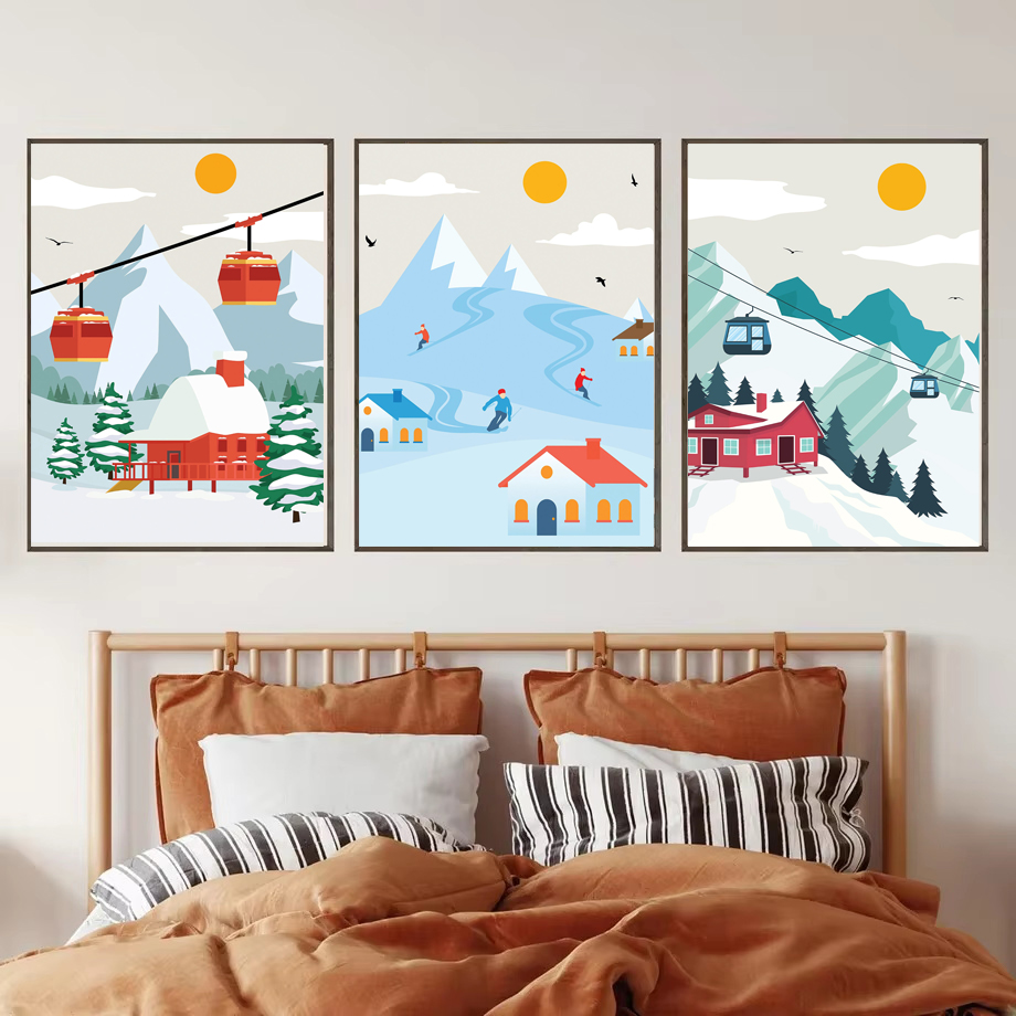 Arte minimalista en lienzo de  - Baby Nursery Mountain Theme reseña y precio