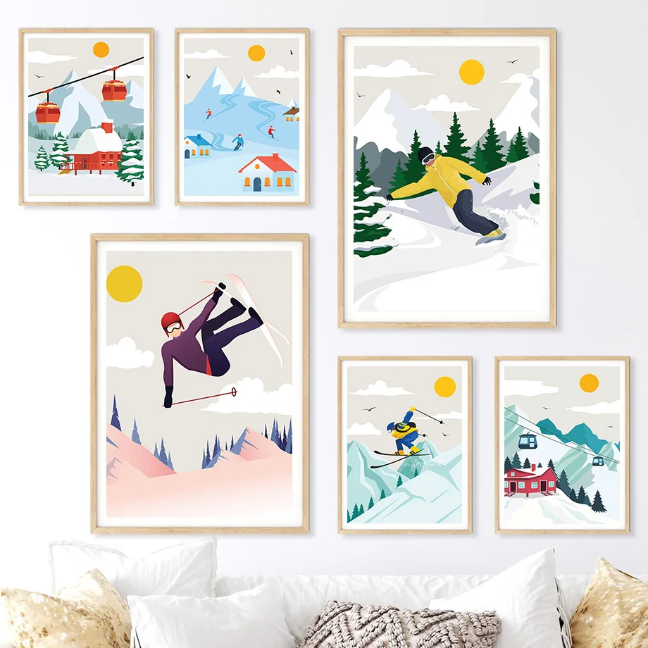Arte minimalista en lienzo de  - Baby Nursery Mountain Theme reseña y precio
