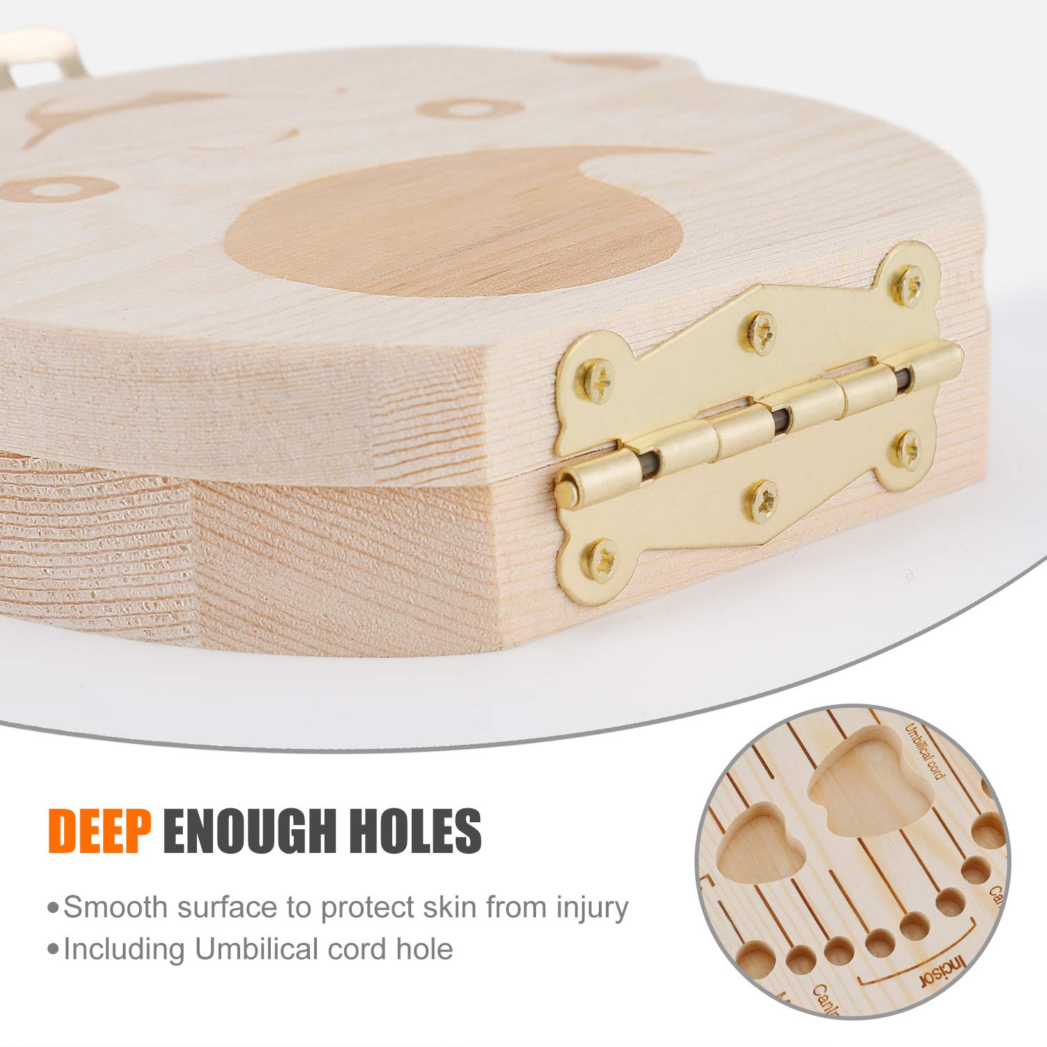 Caja de madera de pino de nuev - Baby Keepsake Box reseña y precio