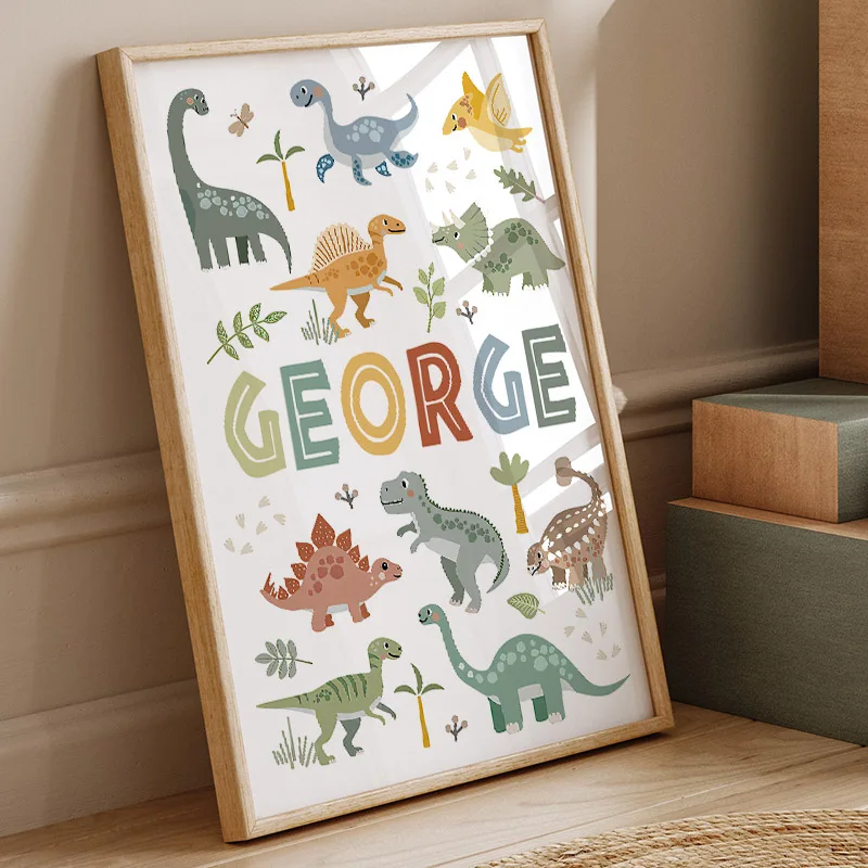 Lindo dinosaurio T-Rex Brachio - Baby Nursery Paintings reseña y precio
