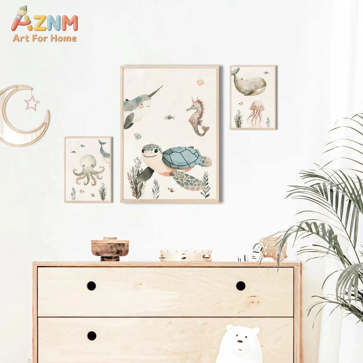 AZNM - Lienzo Decorativo con D - Baby Nursery Ocean reseña y precio