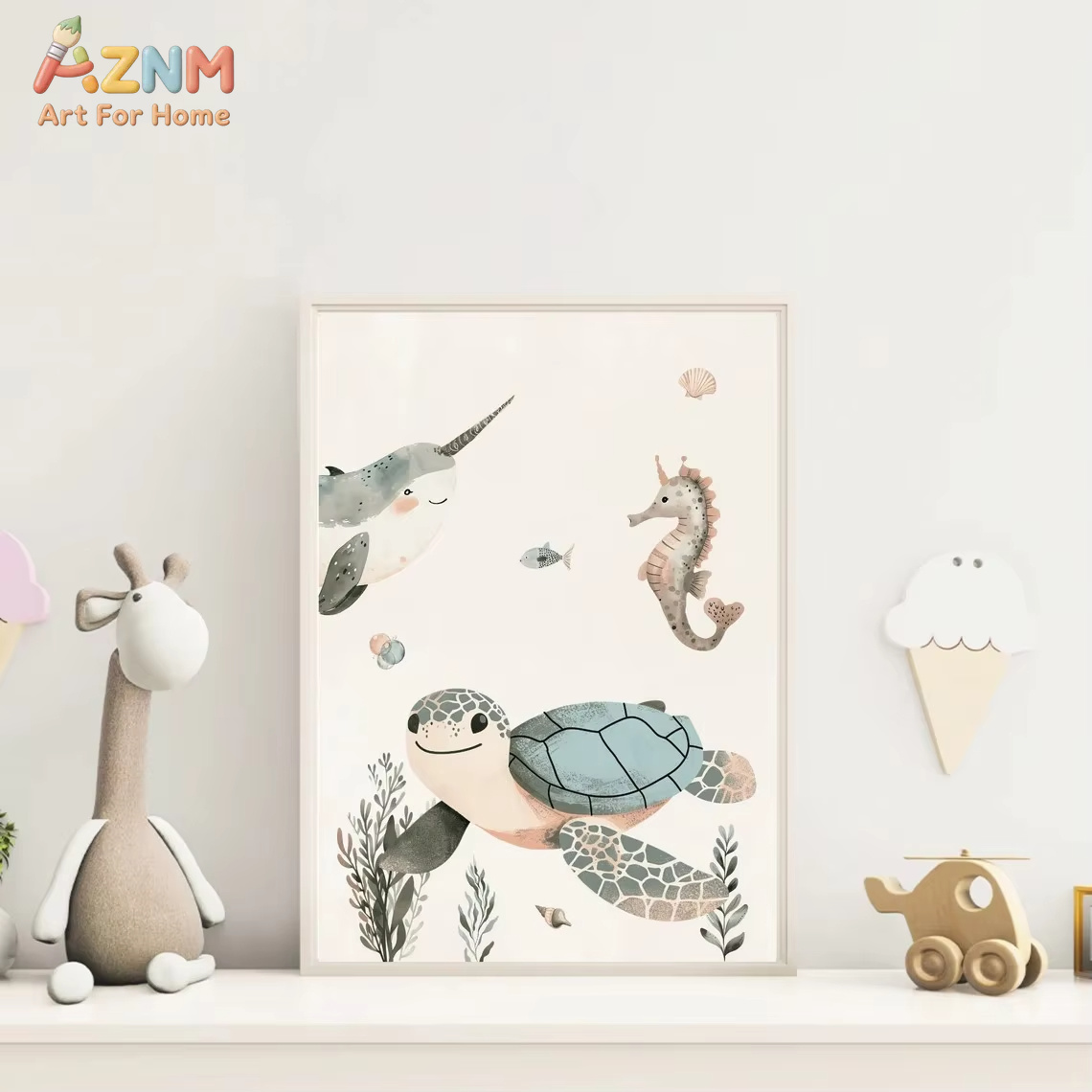 AZNM - Lienzo Decorativo con D - Baby Nursery Ocean reseña y precio
