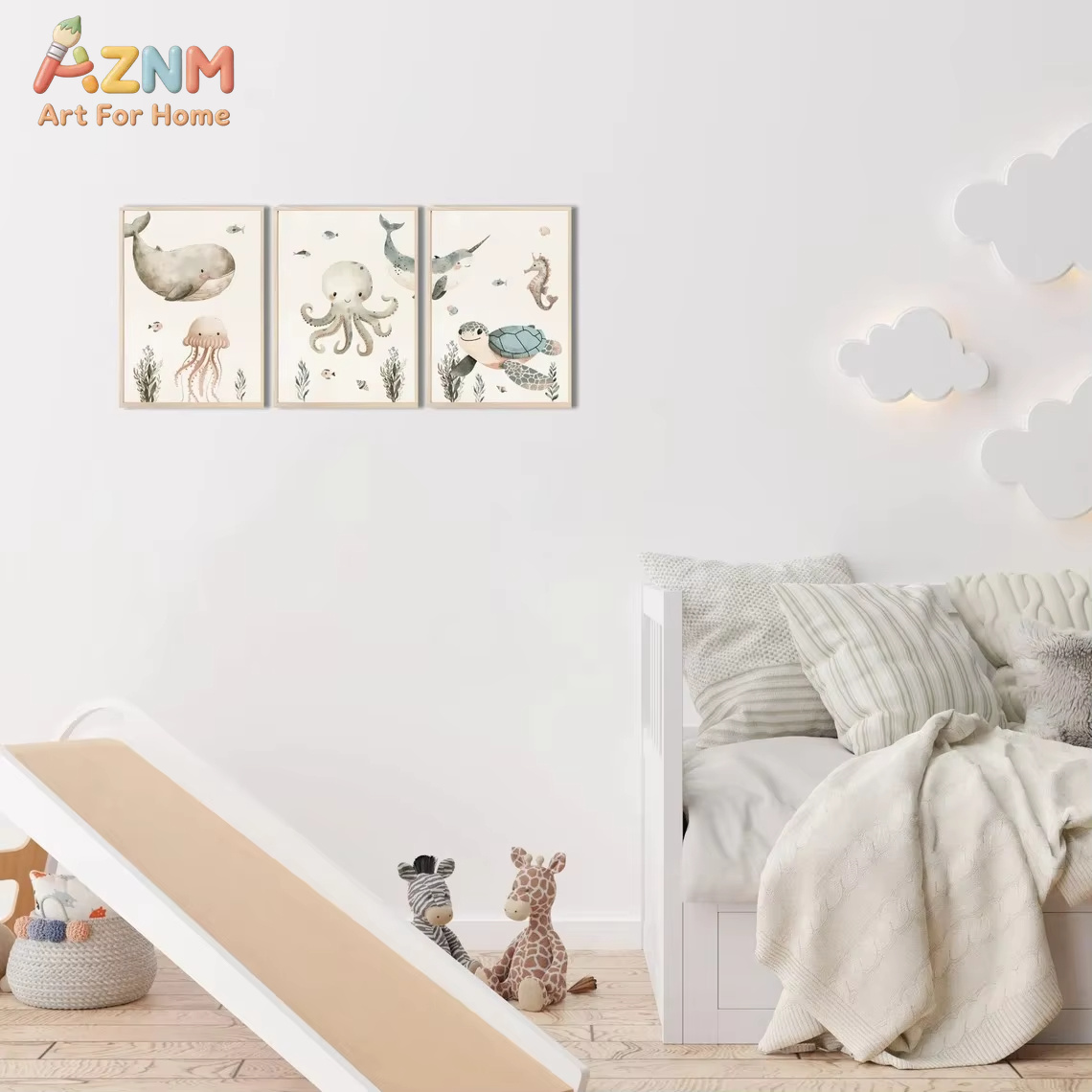 AZNM - Lienzo Decorativo con D - Baby Nursery Ocean reseña y precio