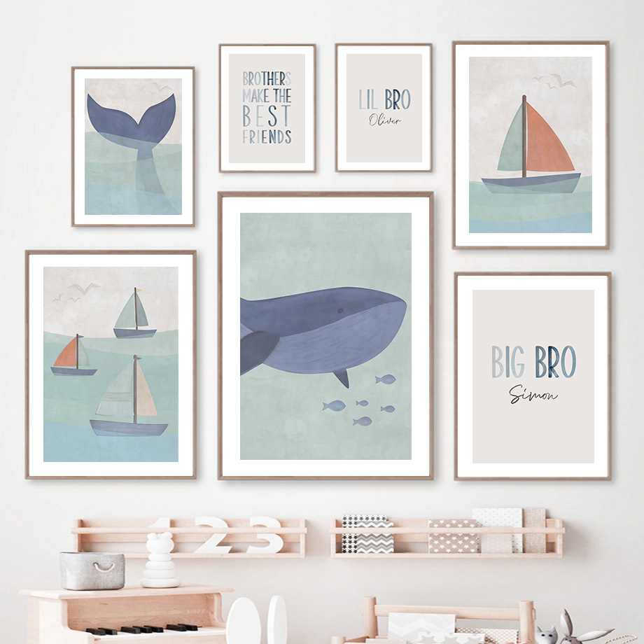 Cuadro de lienzo de arte de pa - Baby Nursery Ocean reseña y precio