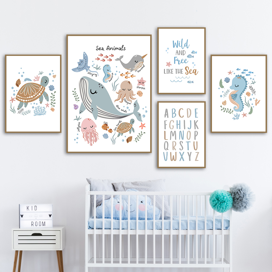 Cuadro Decorativo sin Marco co - Baby Nursery Ocean reseña y precio