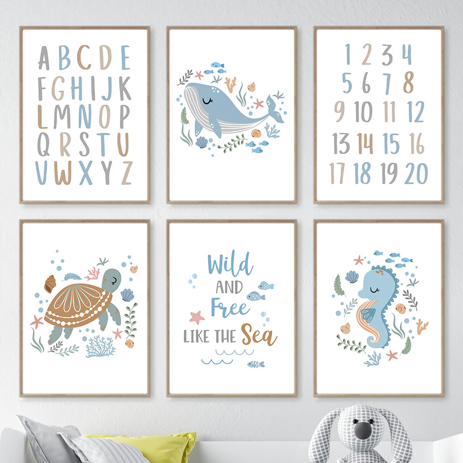 Cuadro Decorativo sin Marco co - Baby Nursery Ocean reseña y precio