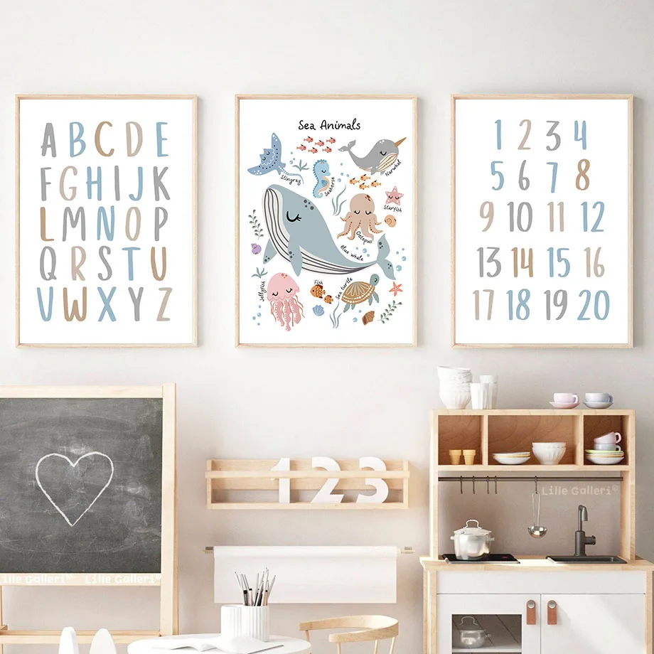 Cuadro Decorativo sin Marco co - Baby Nursery Ocean reseña y precio