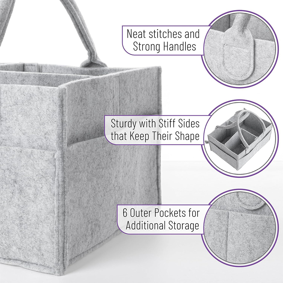 Cesta Organizadora de Fieltro  - Baby Nursery Organization Ideas reseña y precio