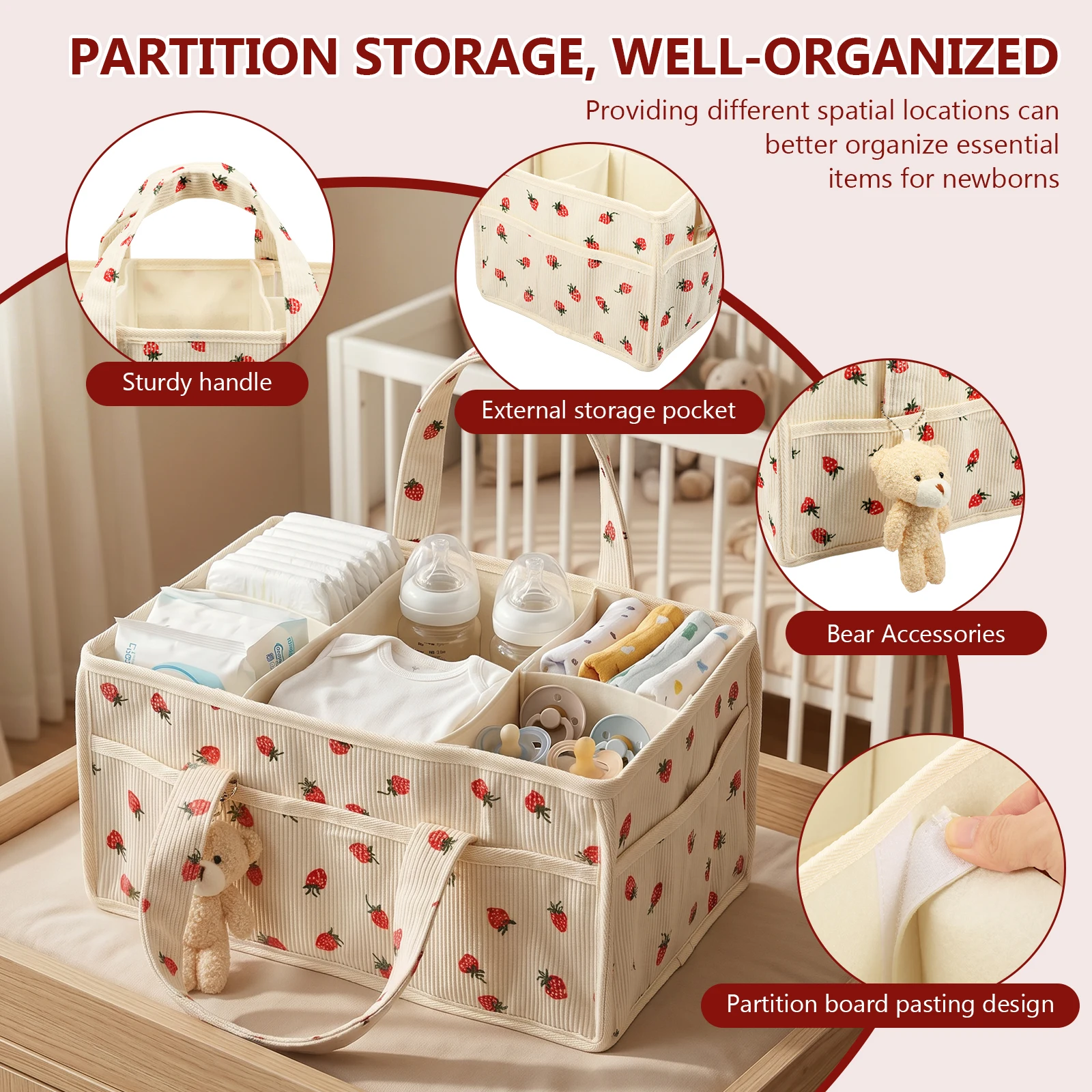 Cesta Organizadora de Toallita - Baby Nursery Organization Ideas reseña y precio