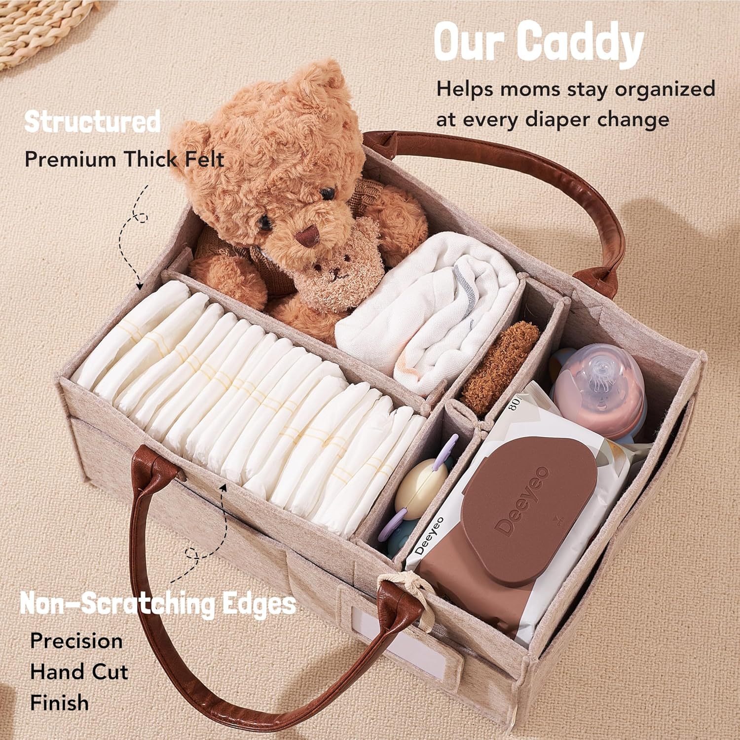 Cesta Organizadora de Fieltro  - Baby Nursery Organization Ideas reseña y precio