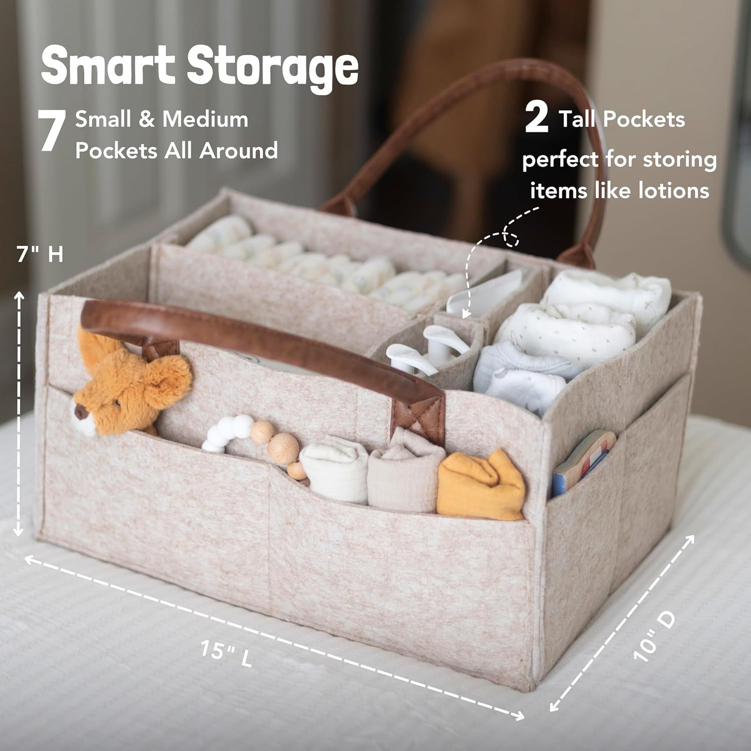 Cesta Organizadora de Fieltro  - Baby Nursery Organization Ideas reseña y precio