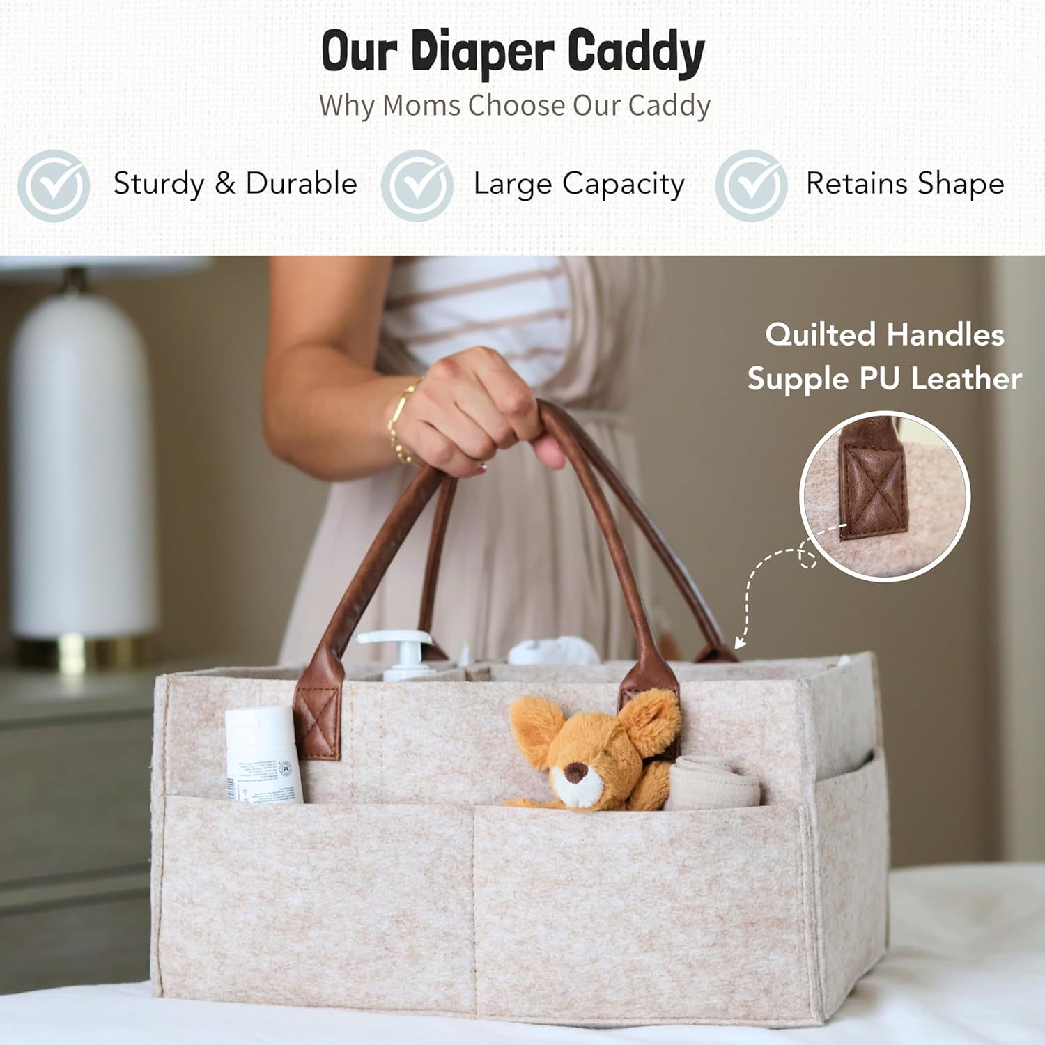 Cesta Organizadora de Fieltro  - Baby Nursery Organization Ideas reseña y precio