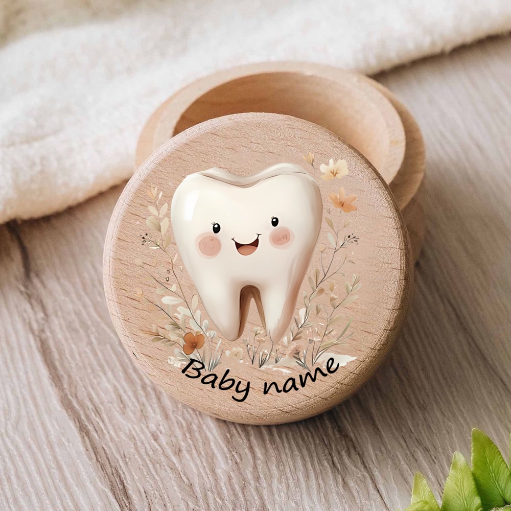 Caja de dientes de madera pers - Baby Keepsake Box reseña y precio