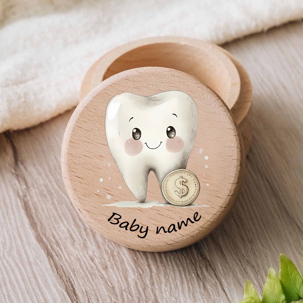 Caja de dientes de madera pers - Baby Keepsake Box reseña y precio