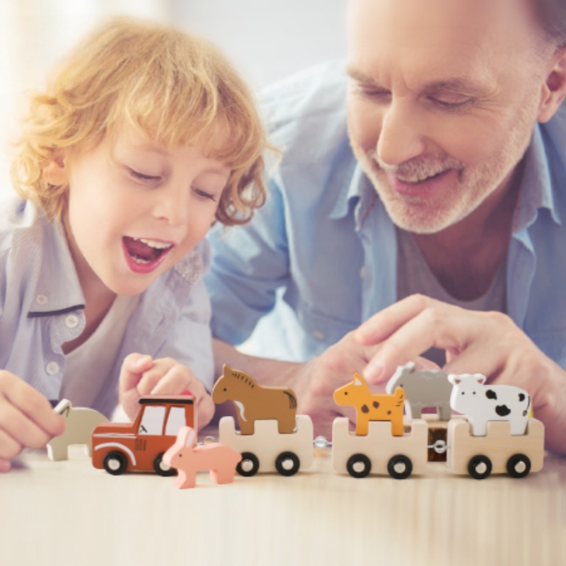 Tren de juguete de madera colo - Baby Nursery Music reseña y precio