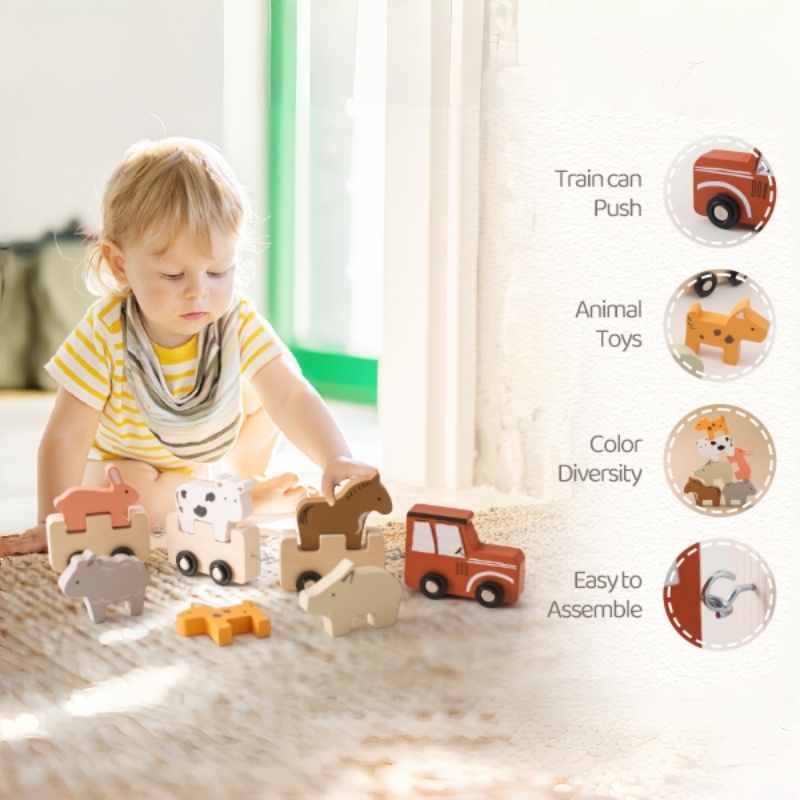Tren de juguete de madera colo - Baby Nursery Music reseña y precio