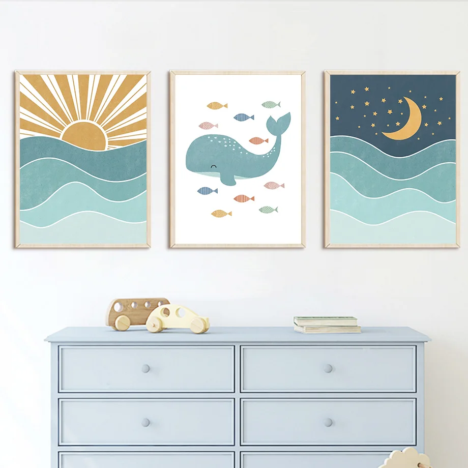 1 pieza de arte de pared sin m - Baby Nursery Ocean reseña y precio