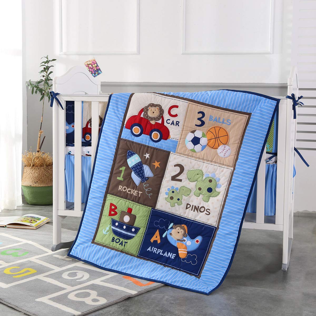 Juego de cama para cuna de 7 p - Baby Nursery Bedding Sets reseña y precio
