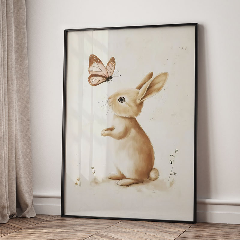 Póster de Animales: Oso, Conej - Baby Nursery Paintings reseña y precio