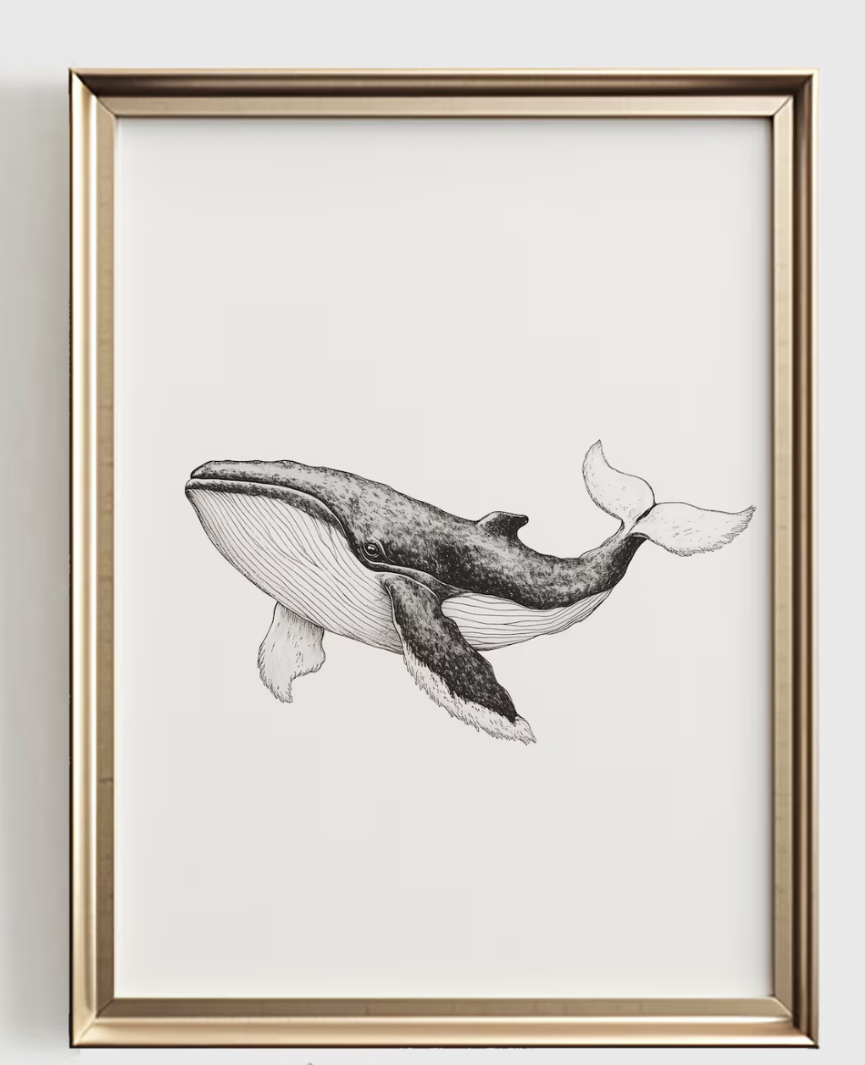 Impresión de arte lineal de ba - Baby Nursery Ocean reseña y precio